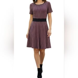 NWOT Chic Black and Red Patterned Dress SZ-L